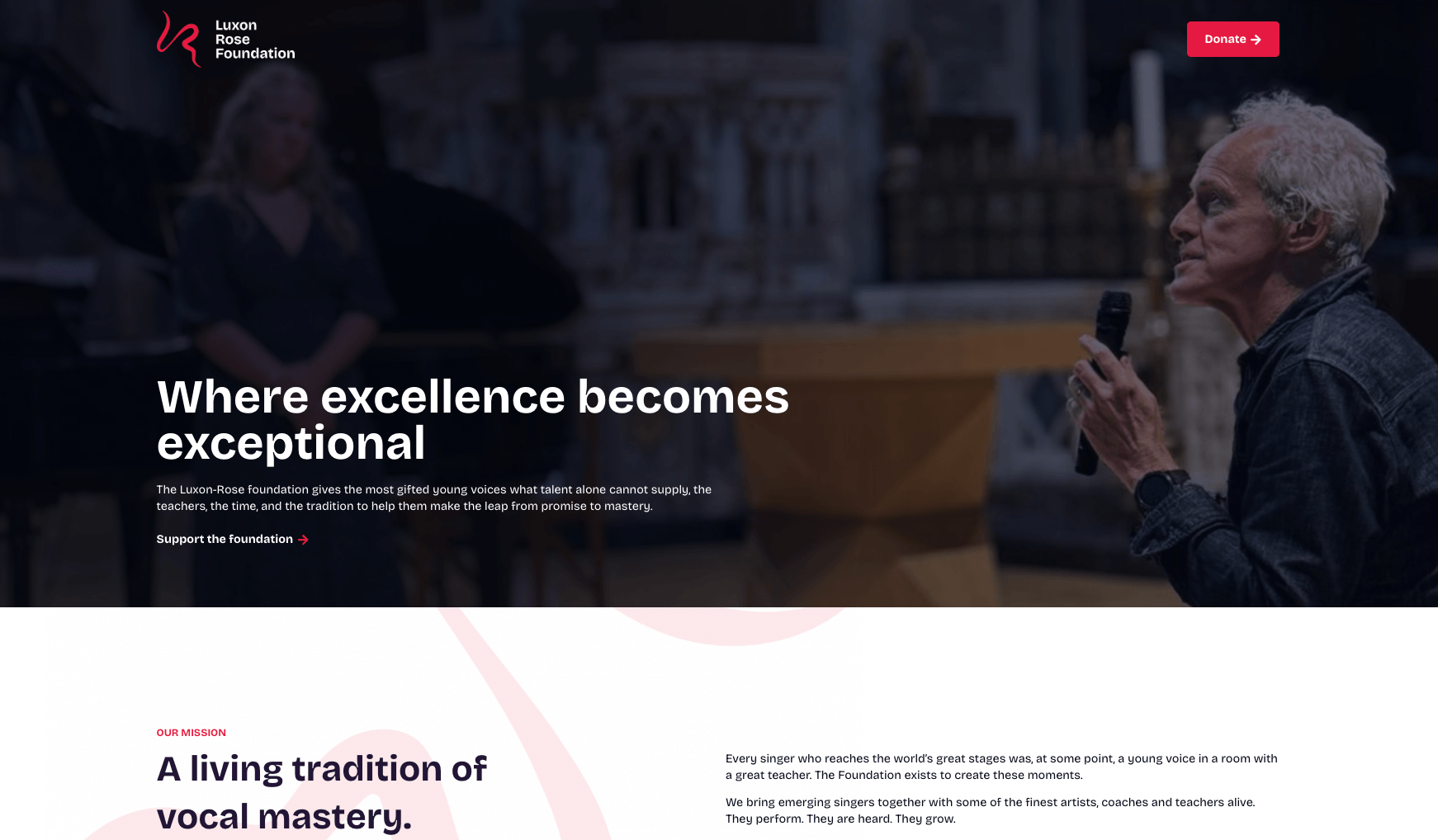 Luxon-Rose Foundation website hero